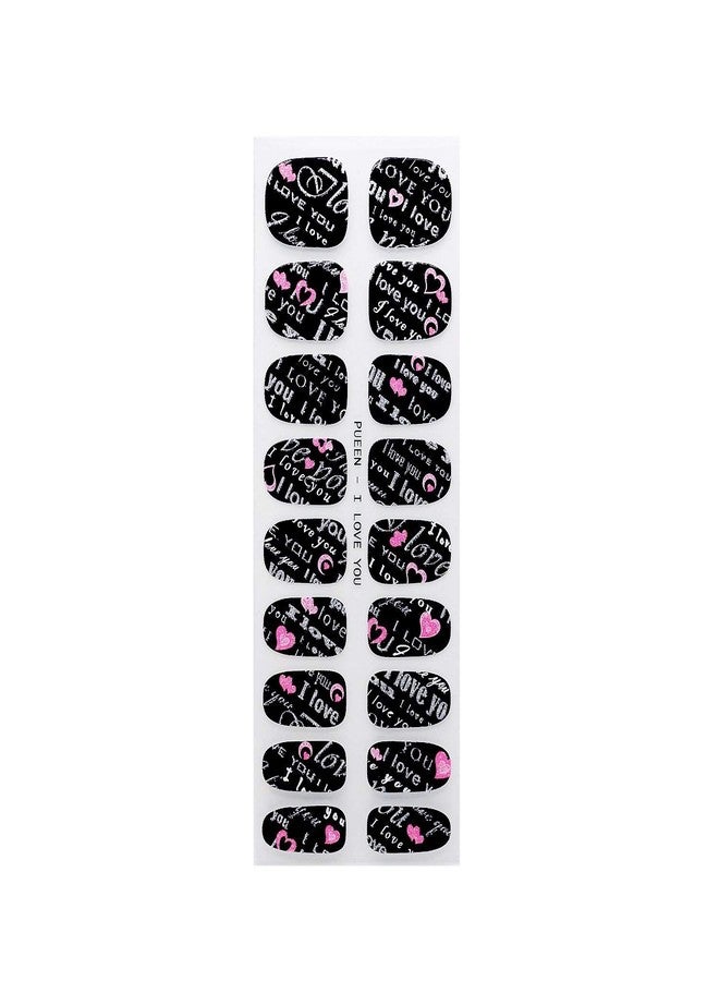 PUEEN 3D Sparkle Nail Wraps Collection WILD IN LOVE - 5 Pack (18 Strips Each) Nail Wraps/Nail Strips/Nail Foils/Nail Stickers/Nail Decals/Nail Patches Fashion Designs-BH000196 - Image 3